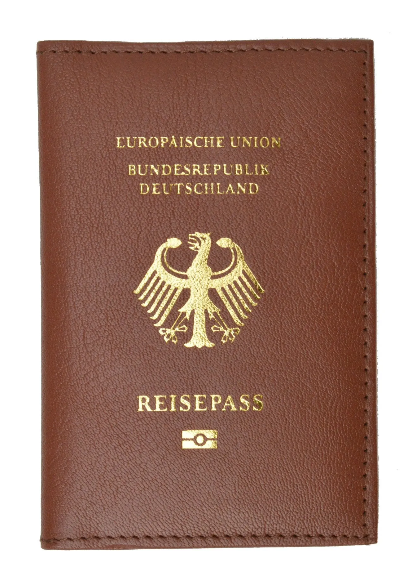 Genuine Leather Passport Wallet, Cover, Credit Card Holder with German Emblem Imprint for International Travel 601 Germany