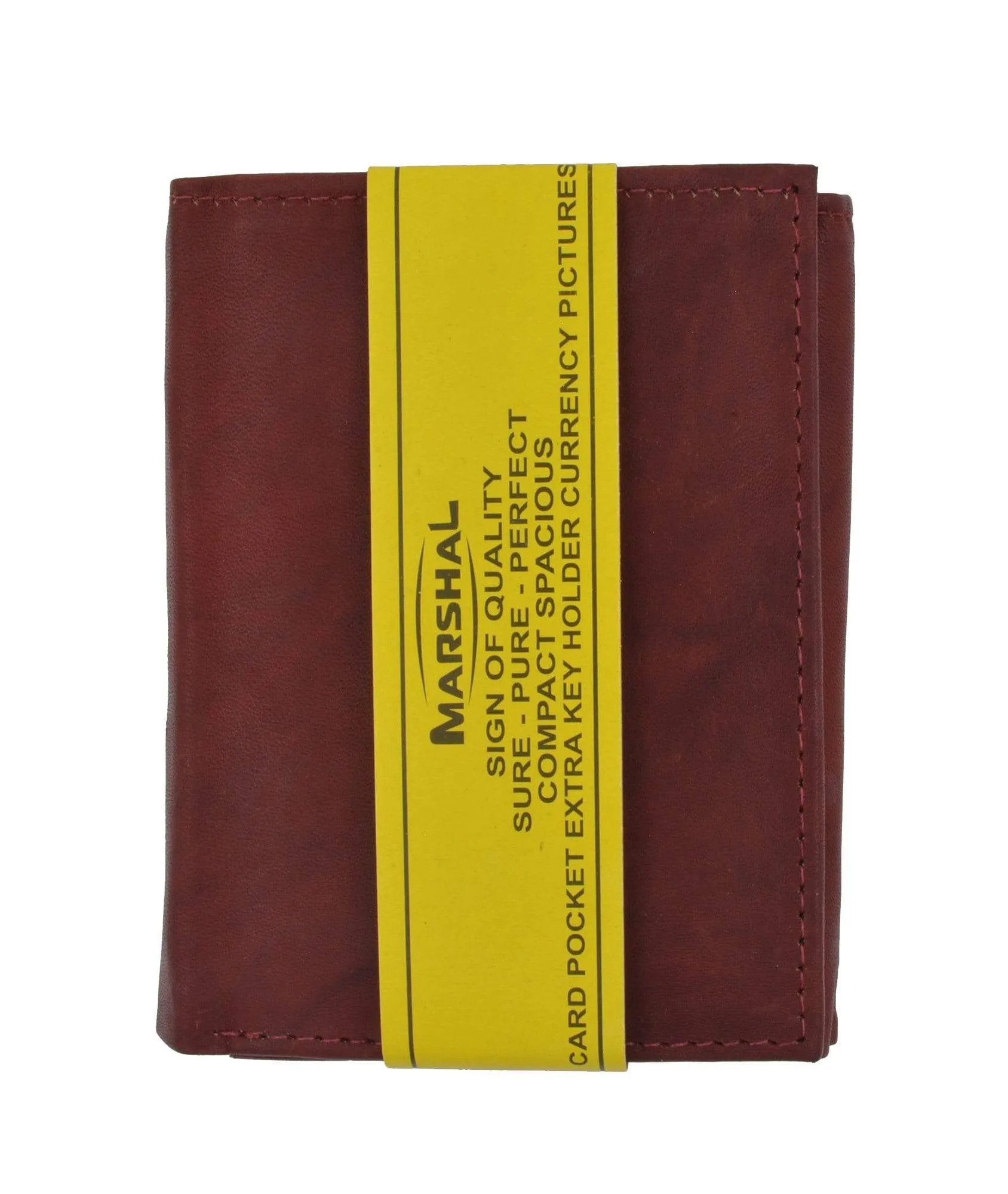 Genuine Leather Trifold ID Credit Card Holder Wallet Mens 3555 CF