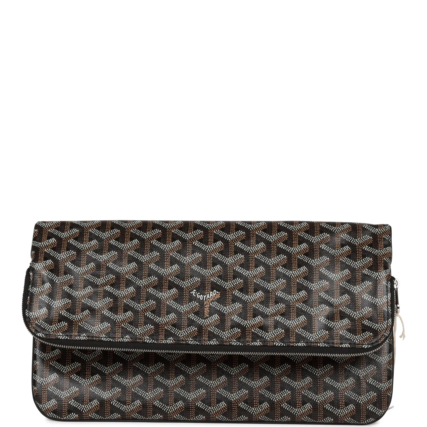 Goyard Sainte-Marie MM Foldable Clutch Bag Black Goyardine Silver Hardware