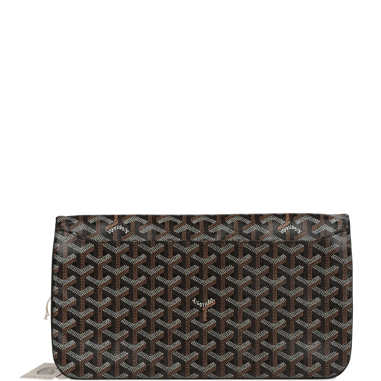 Goyard Sainte-Marie MM Foldable Clutch Bag Black Goyardine Silver Hardware