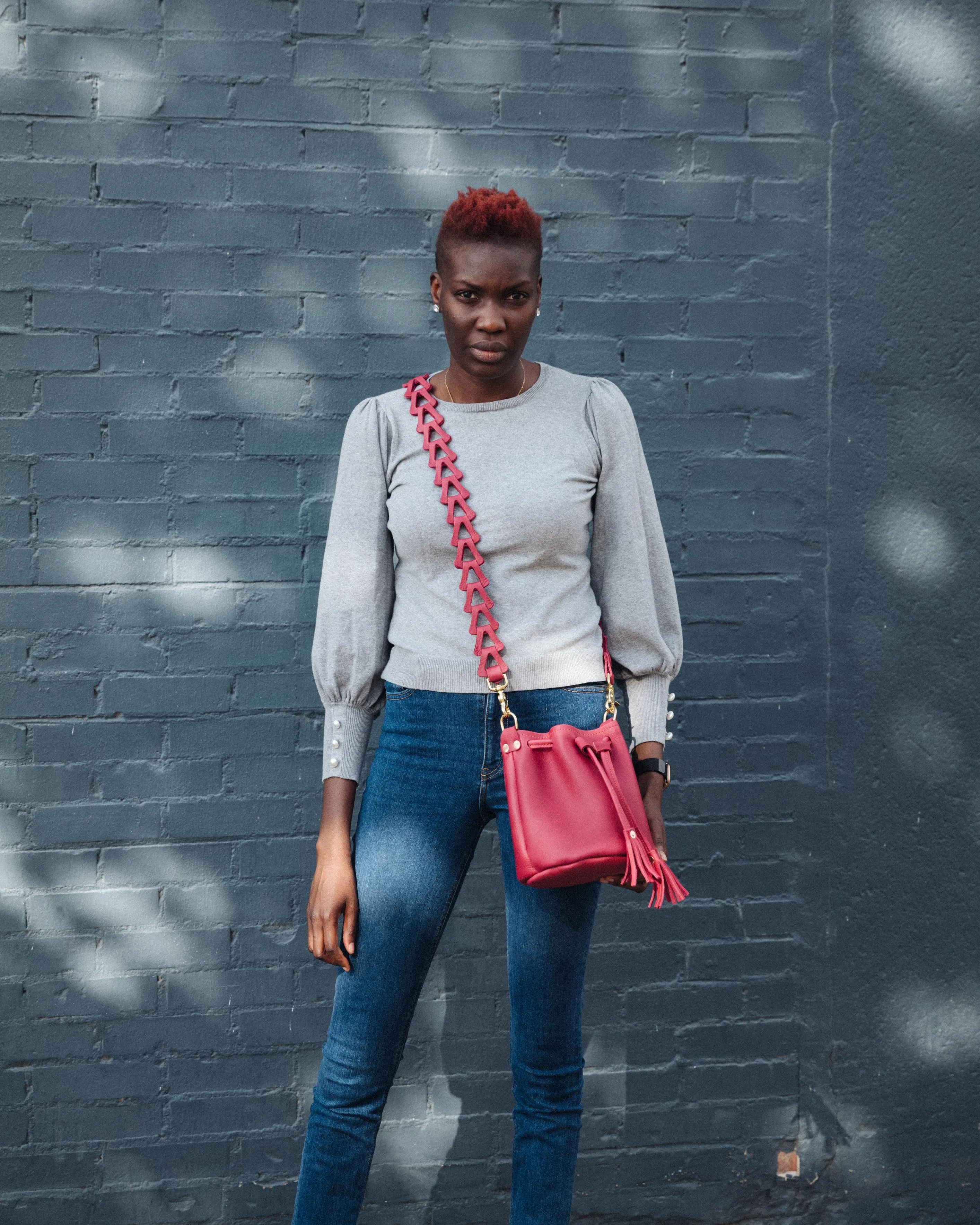 Grey Cypress Mini Bucket Bag