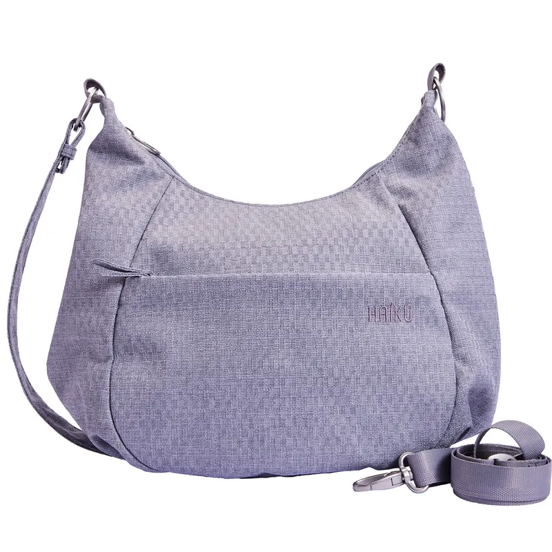 Haiku Amble Hobo Bag in Stone Gray, Cherry Blossom, Black in Bloom, Blackberry & River Rock Blue