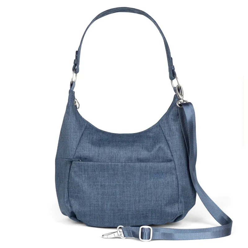 Haiku Amble Hobo Bag in Stone Gray, Cherry Blossom, Black in Bloom, Blackberry & River Rock Blue