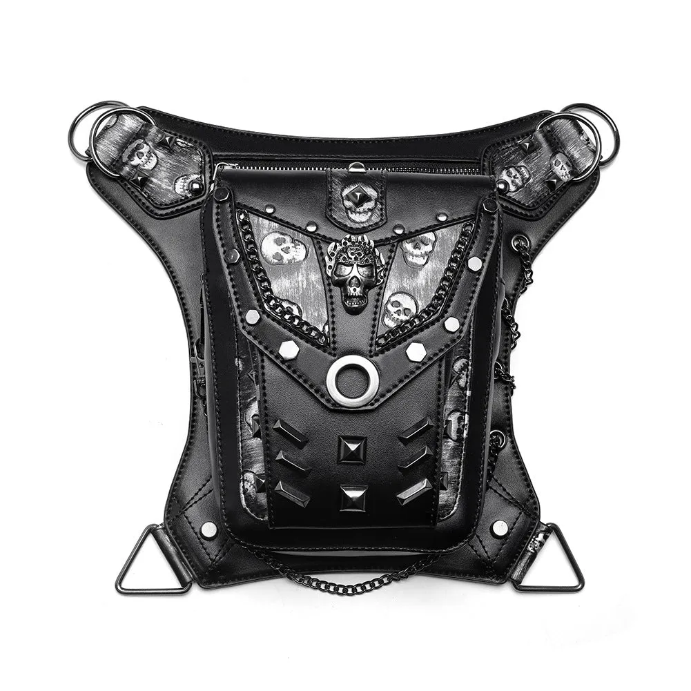 Halloween Steampunk Retro Motorcycle Rock Gothic Shoulder Waist Leg Bags Packs