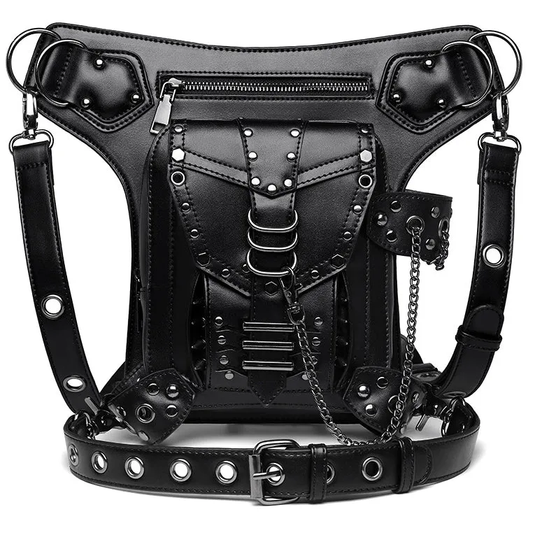 Halloween Steampunk Retro Motorcycle Rock Gothic Shoulder Waist Leg Bags Packs