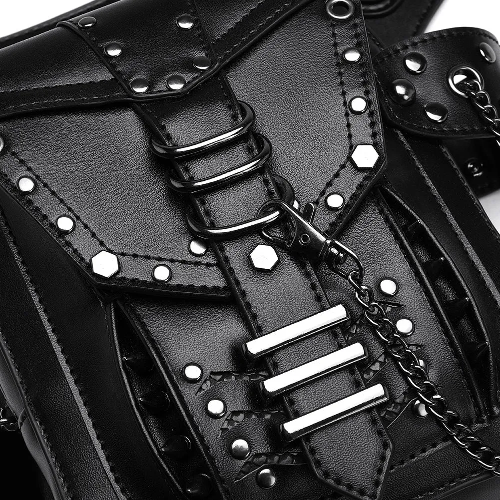 Halloween Steampunk Retro Motorcycle Rock Gothic Shoulder Waist Leg Bags Packs