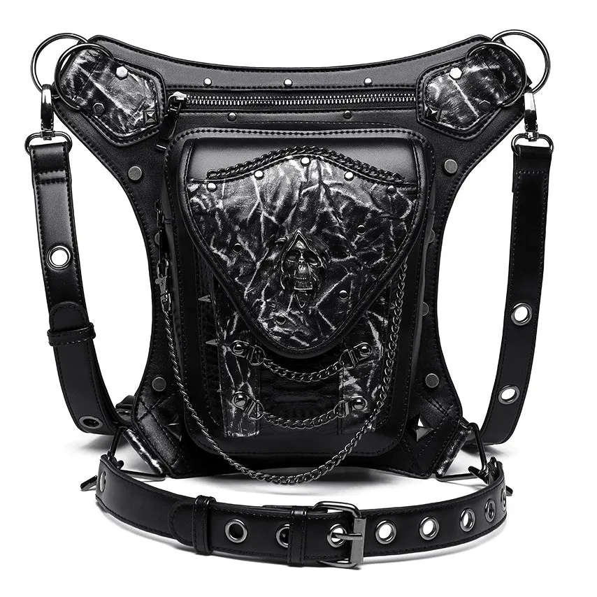 Halloween Steampunk Retro Motorcycle Rock Gothic Shoulder Waist Leg Bags Packs