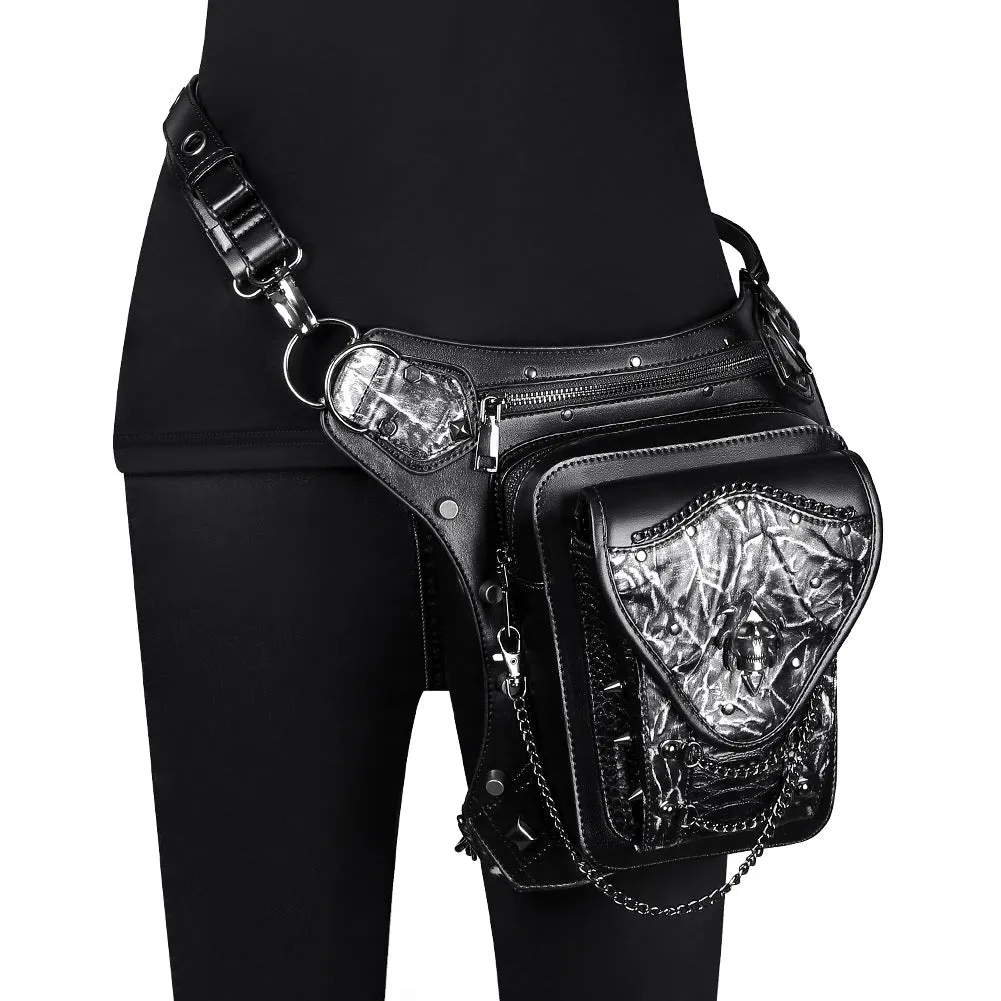 Halloween Steampunk Retro Motorcycle Rock Gothic Shoulder Waist Leg Bags Packs