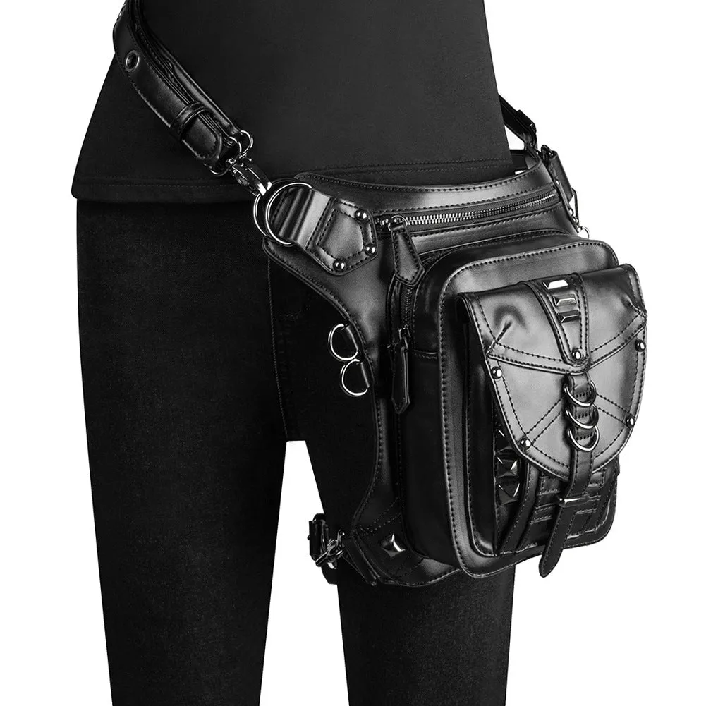 Halloween Steampunk Retro Motorcycle Rock Gothic Shoulder Waist Leg Bags Packs