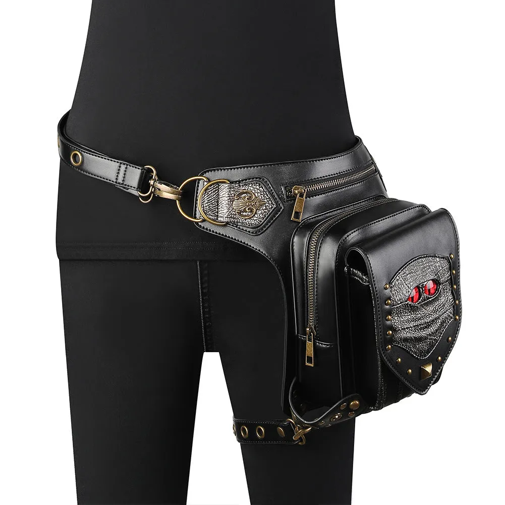 Halloween Steampunk Retro Motorcycle Rock Gothic Shoulder Waist Leg Bags Packs