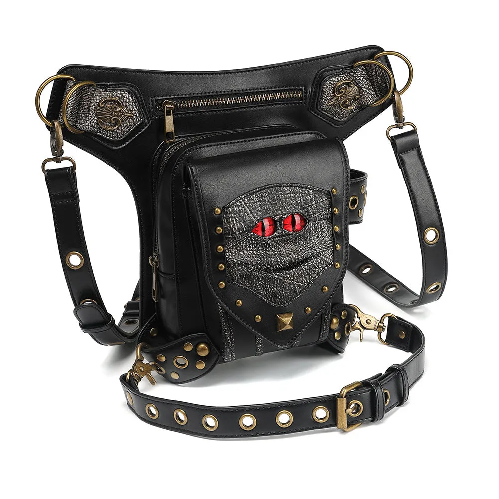 Halloween Steampunk Retro Motorcycle Rock Gothic Shoulder Waist Leg Bags Packs