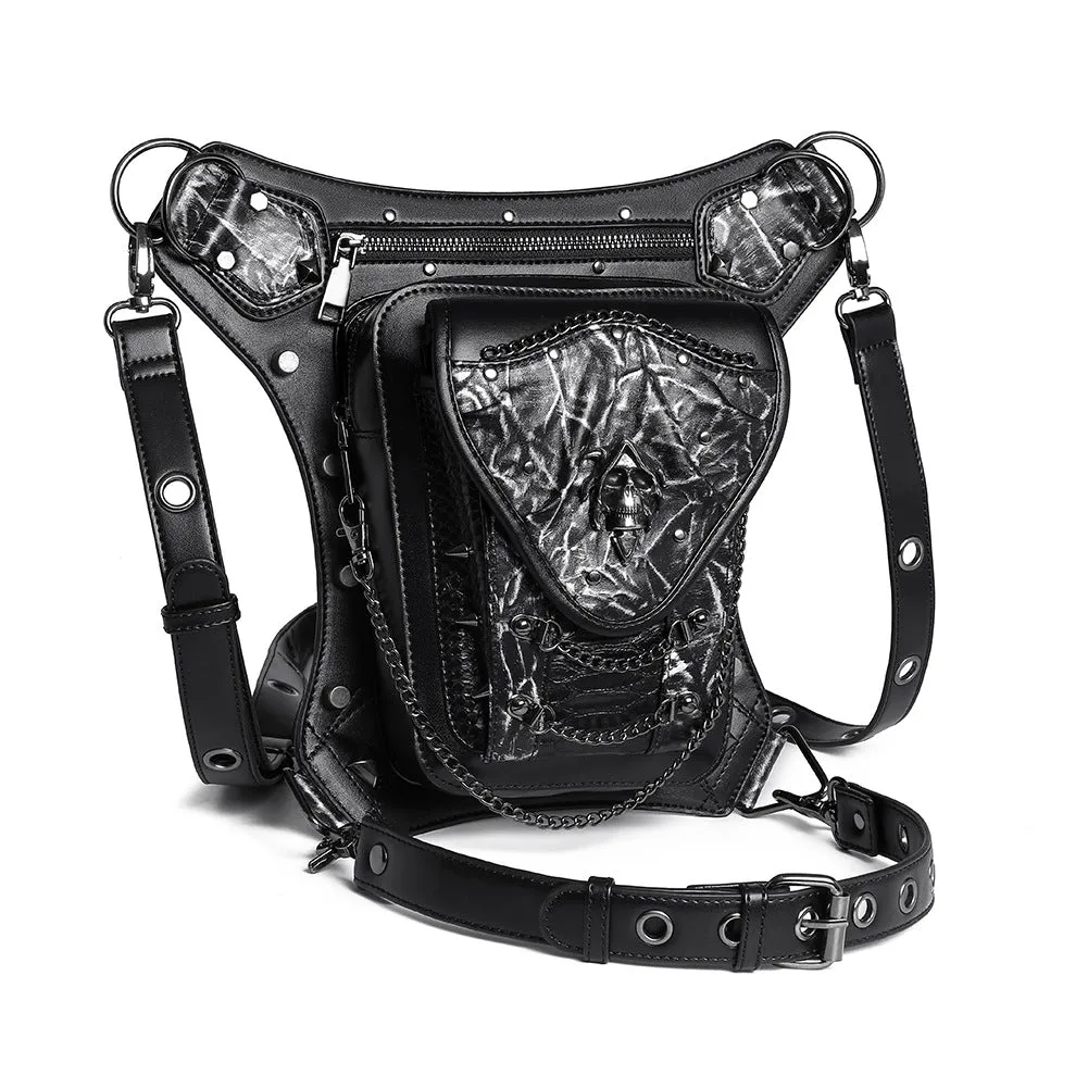 Halloween Steampunk Retro Motorcycle Rock Gothic Shoulder Waist Leg Bags Packs