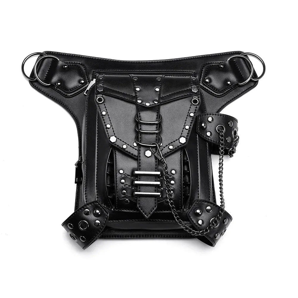 Halloween Steampunk Retro Motorcycle Rock Gothic Shoulder Waist Leg Bags Packs