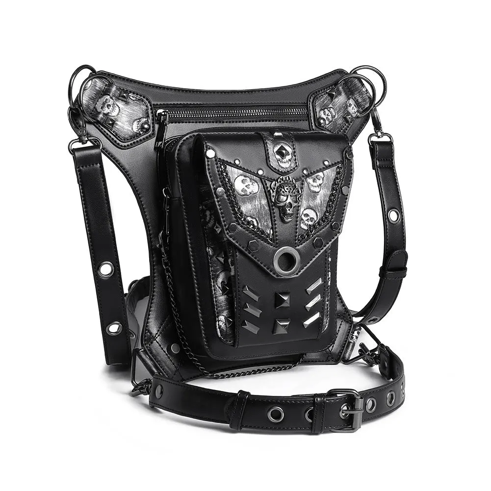 Halloween Steampunk Retro Motorcycle Rock Gothic Shoulder Waist Leg Bags Packs