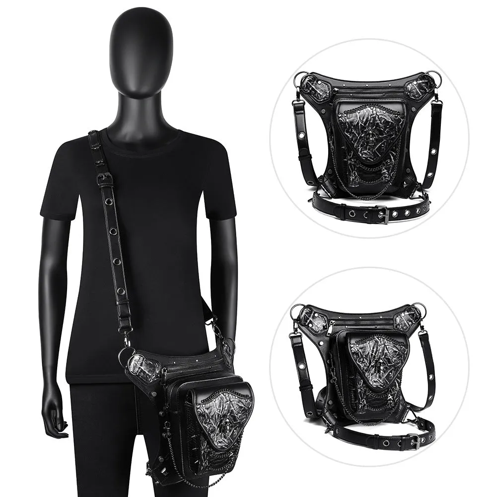 Halloween Steampunk Retro Motorcycle Rock Gothic Shoulder Waist Leg Bags Packs