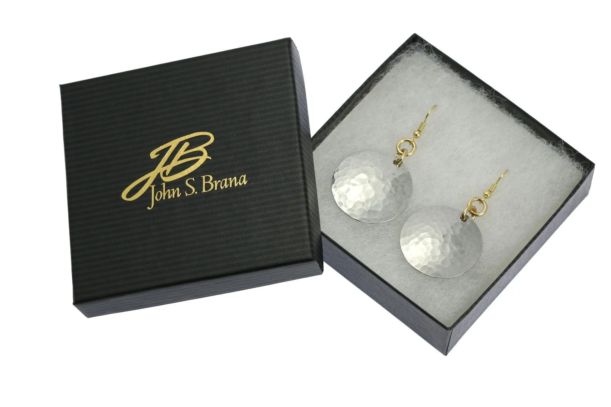 Hammered Aluminum Disc Earrings