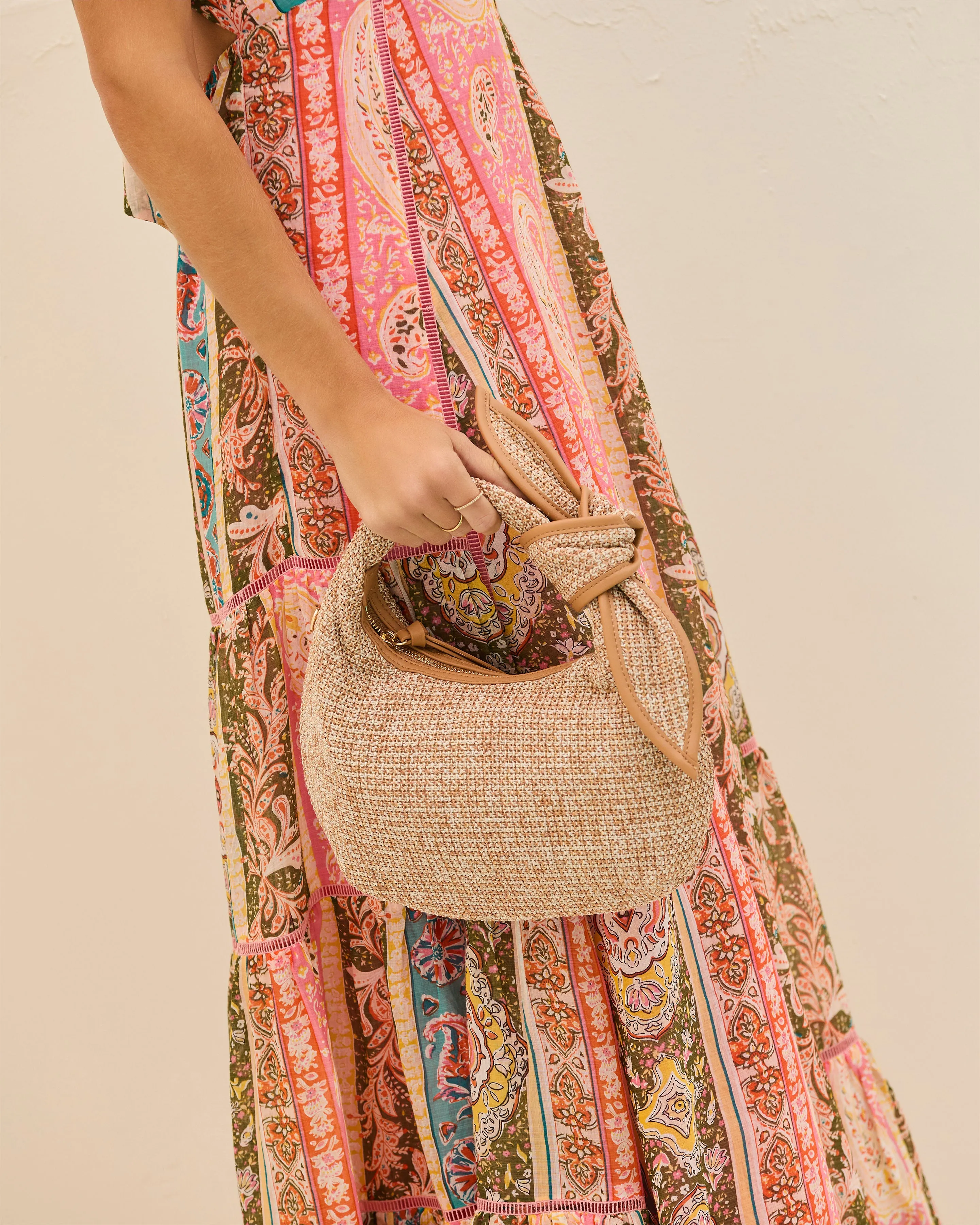 Harissa Knotted Raffia Bag