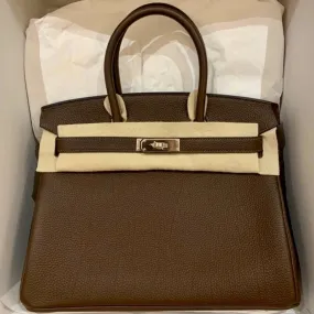 Hermès Birkin 30 Chocolat Togo Palladium Hardware PHW