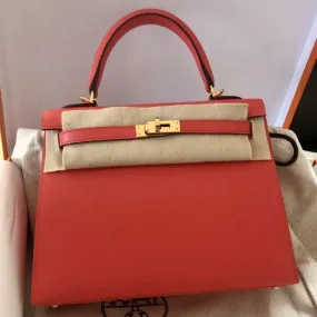 Hermès Kelly 25 Rose Jaipur Sellier Epsom Gold Hardware GHW