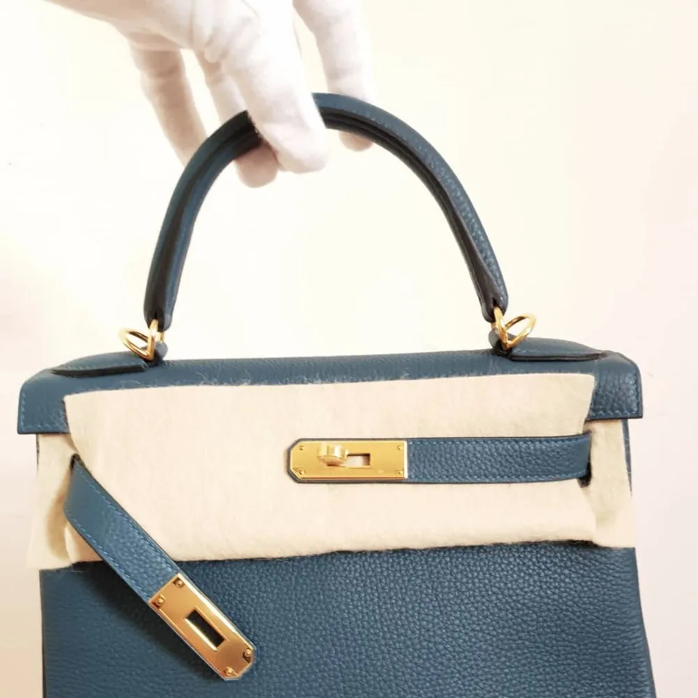 Hermès Kelly 28 Cobalt Togo Gold Hardware GHW