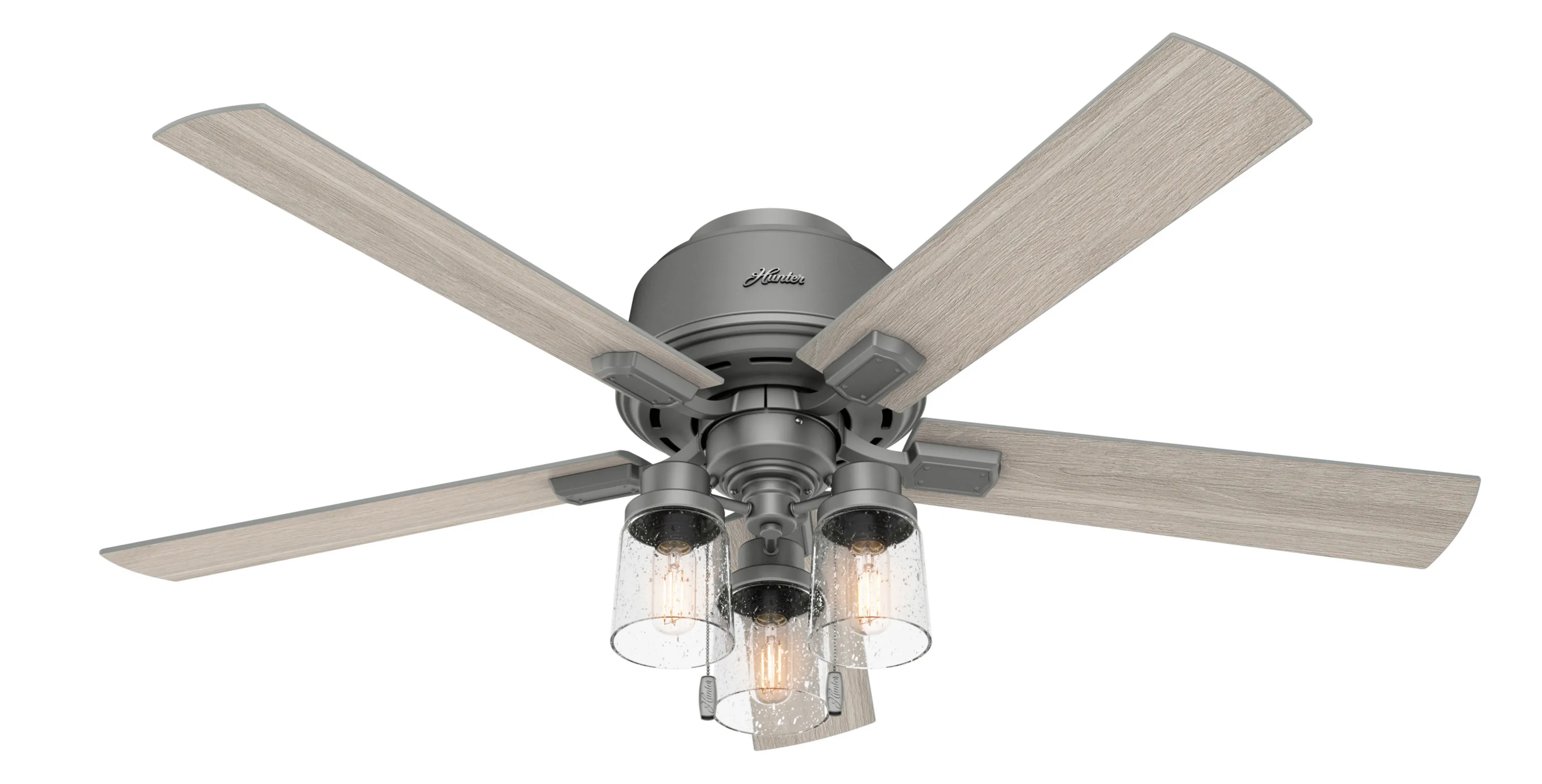 Hunter 52 inch Hartland Low Profile Ceiling Fan with LED Light Kit and Pull Chain