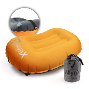 Inflatable Pillow, AllynX Ultralight, Compact, Comfortable, Ergonomic Pillow for Neck & Lumbar Support While Camp, Backpacking, Dynamic Orange