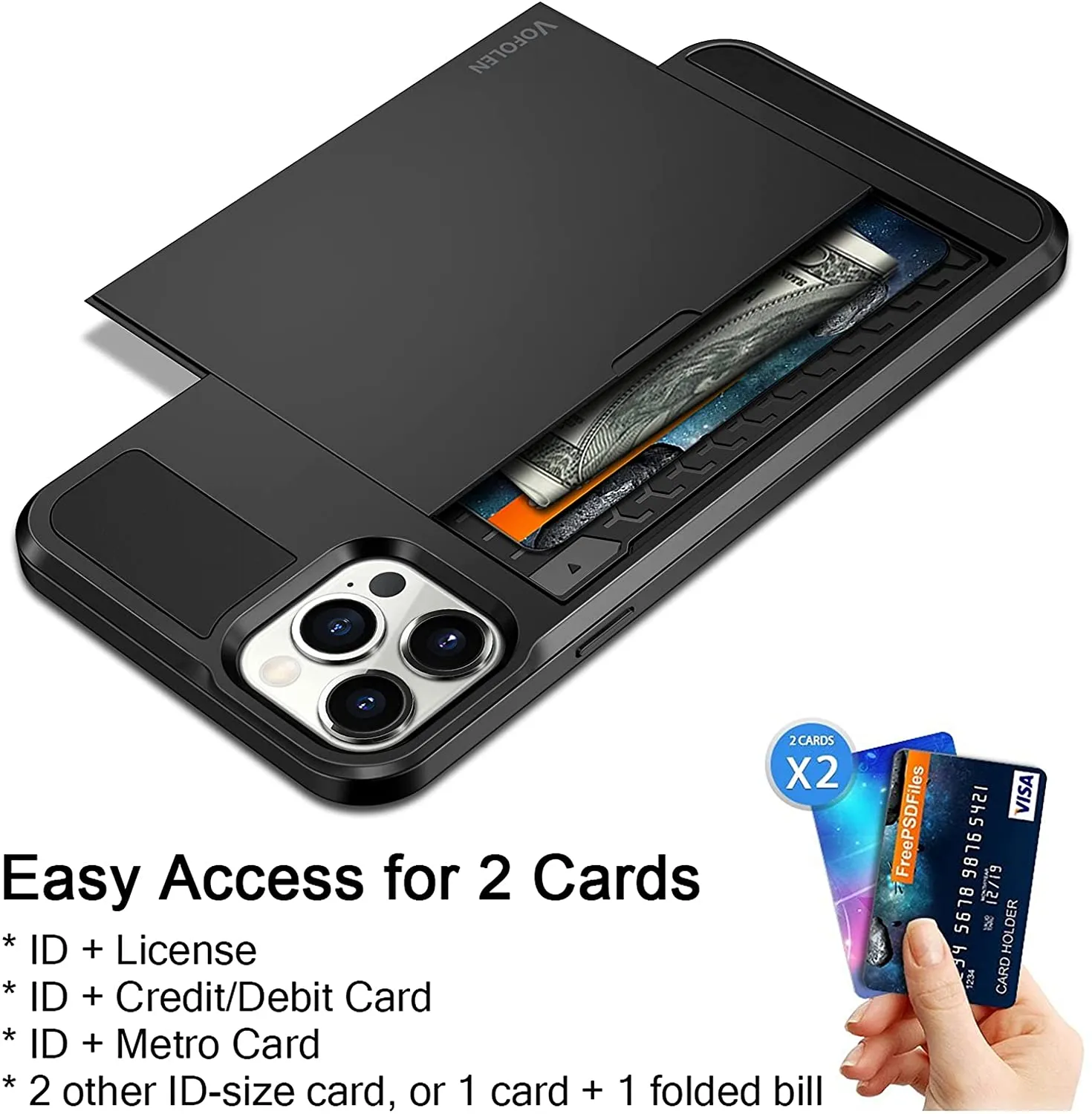 iPhone 13 Pro Max Wallet Credit Card Case | Credit card wallet case for iPhone 13 Pro Max