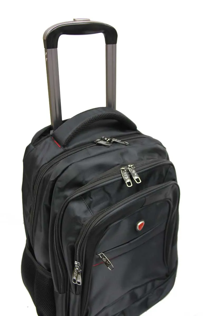 Itinerant 4-wheeler Trolley Backpack Laptop Bag with External USB Port