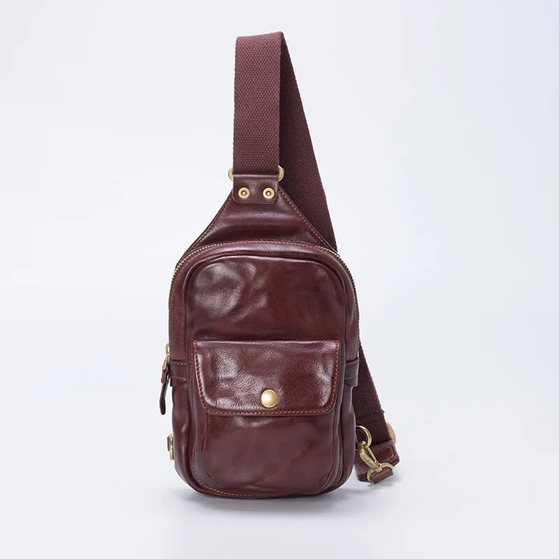 Japanese Vintage Casual Leather Chest Bag