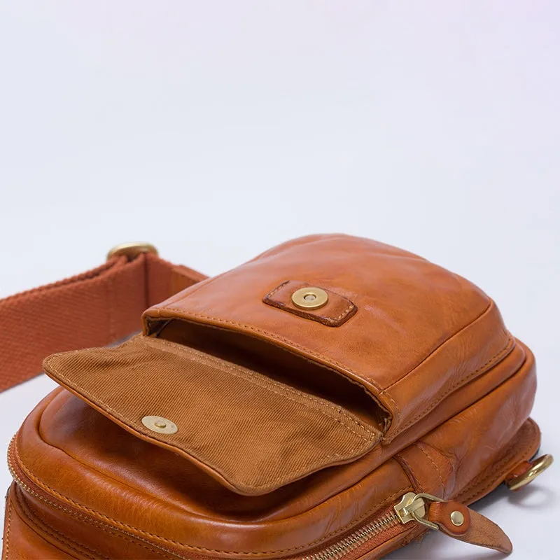 Japanese Vintage Casual Leather Chest Bag