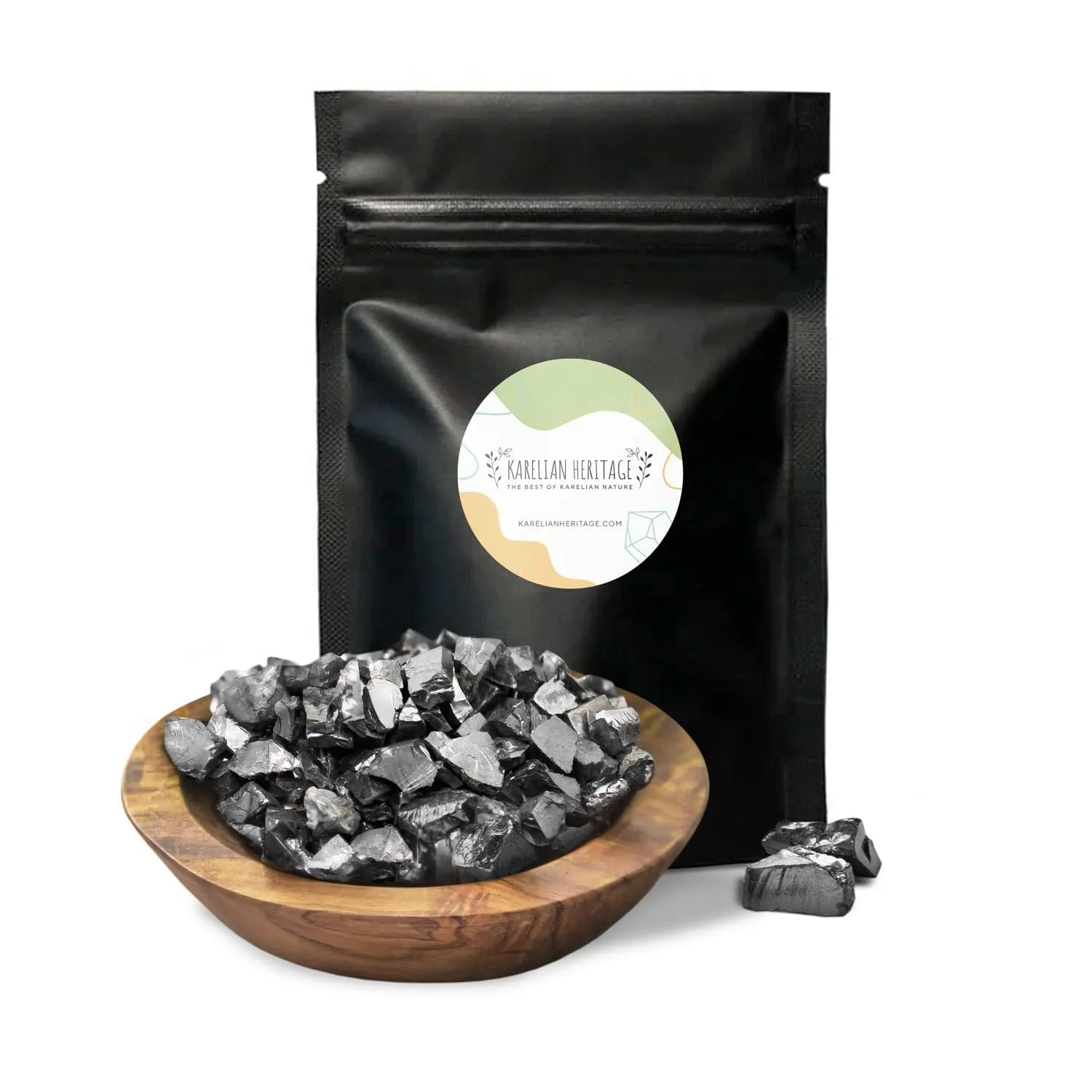 Karelian Heritage Elite Shungite 0.1 lb (50 Grams) Water Purification Set (4-15 mm Stones) ES83