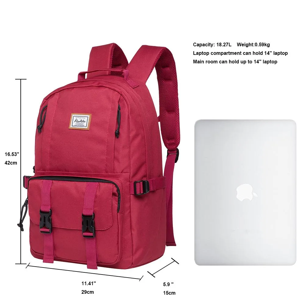 KAUKKO Backpack for School,  KS21 ( Red / 18.4L )