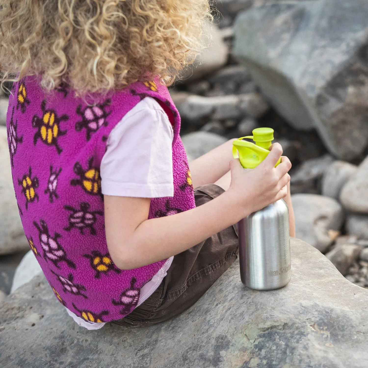 Kid’s Stainless Steel Sport Water Bottle - 355ml - Brushed Stainless