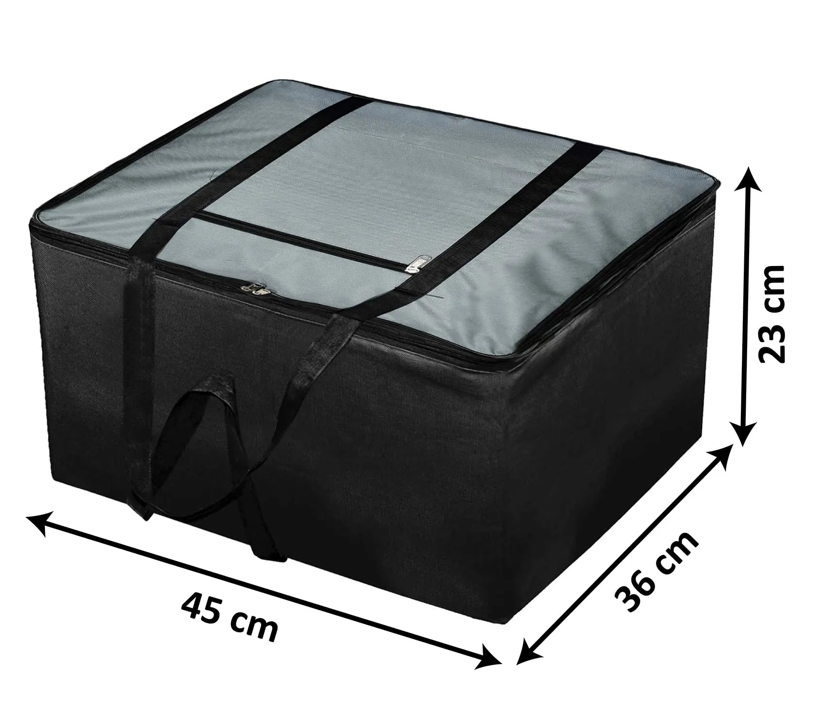 Kuber Industries Moisture Proof Wardrobe Organizer Storage Bag For Clothes With Zipper Closure and Handle (Grey & Black)-HS43KUBMART26661