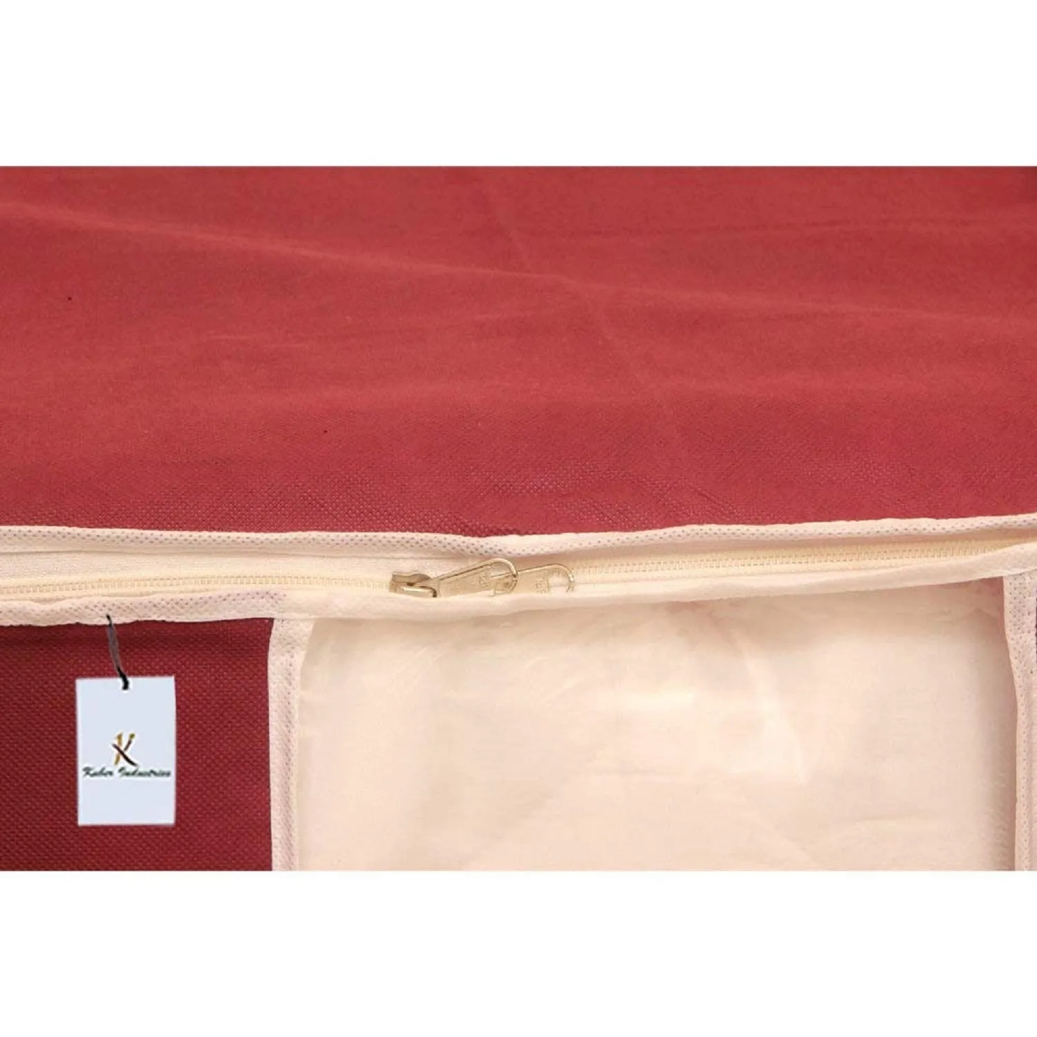 Kuber Industries Underbed Storage Bag, Storage Organiser, Blanket Cover Set of 4 - Maroon, Extra Large Size-CTKTC14142