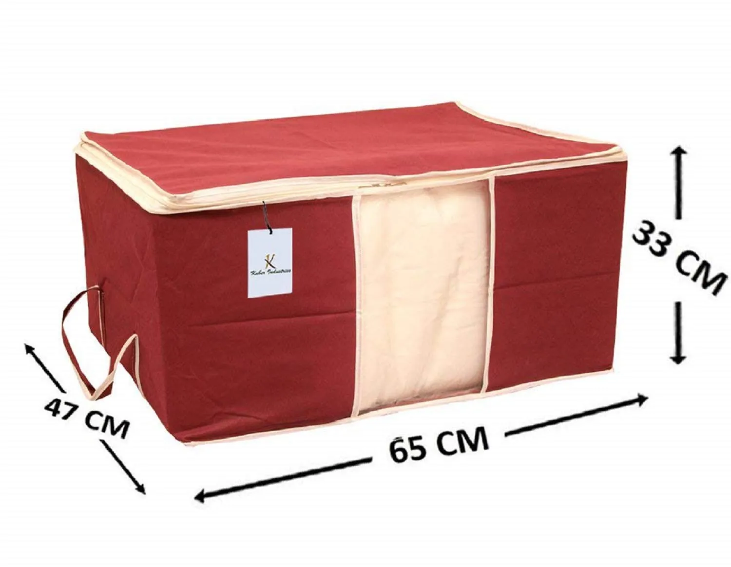 Kuber Industries Underbed Storage Bag, Storage Organiser, Blanket Cover Set of 4 - Maroon, Extra Large Size-CTKTC14142