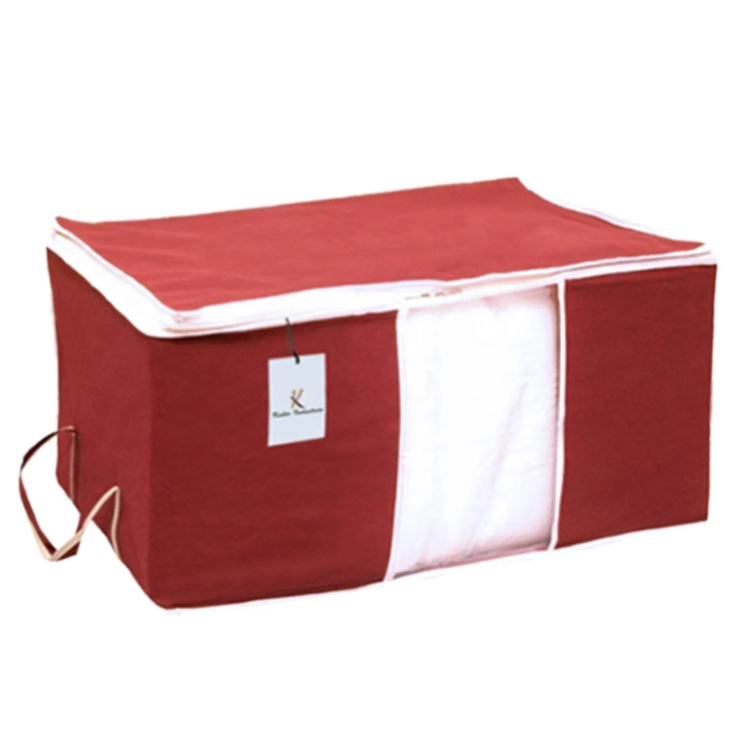 Kuber Industries Underbed Storage Bag, Storage Organiser, Blanket Cover Set of 4 - Maroon, Extra Large Size-CTKTC14142