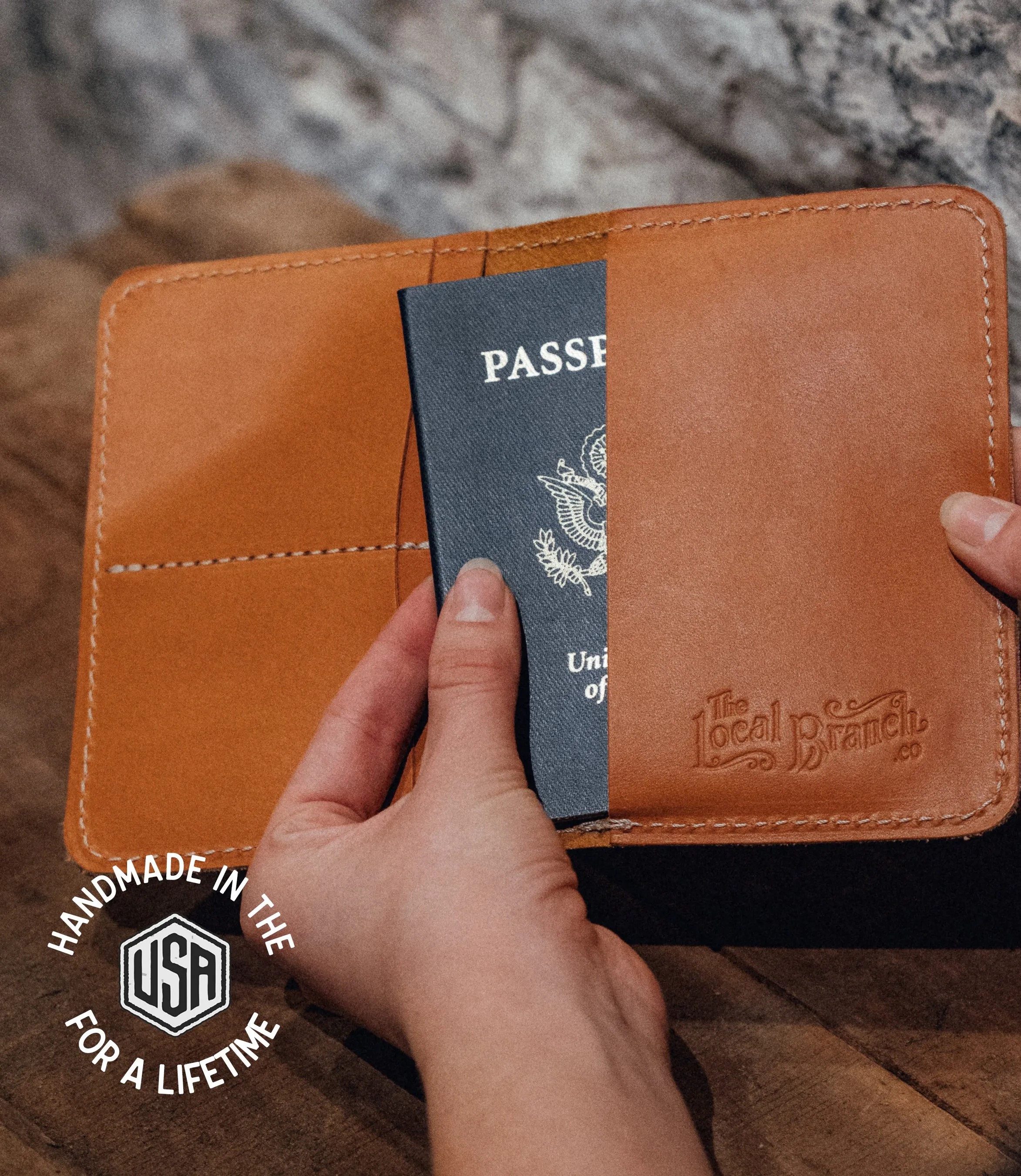 Leather Passport Case - USA Made