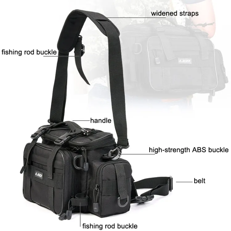 LEO 27852 Multifunctional Luya Bag Fishing Gear Shoulder Bag Outdoor Photography Bag(Army Green)