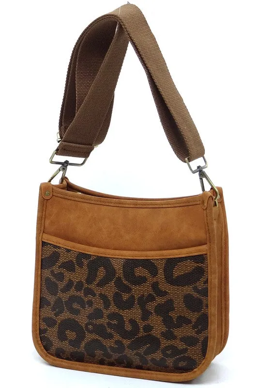 Leopard Colorblock Hobo Crossbody Bag