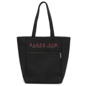 Letter Eco Canvas Shoulder Bag - Black