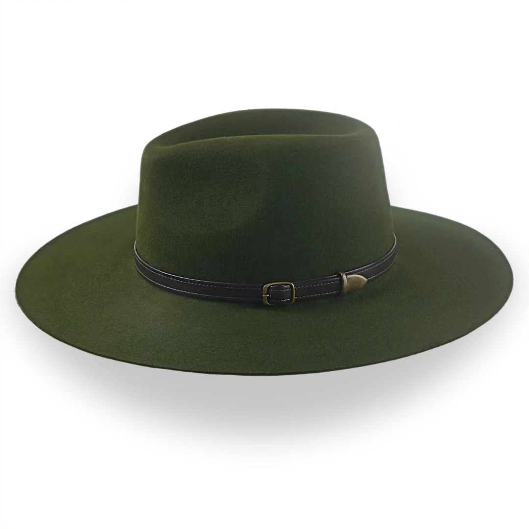 Loden Green Wide Brim Outback Hat in Durable Fur Felt | The Punter