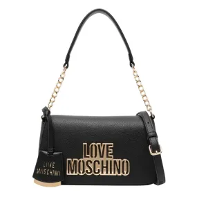 Love Moschino Gold-Tone Logo Black Shoulder Bag