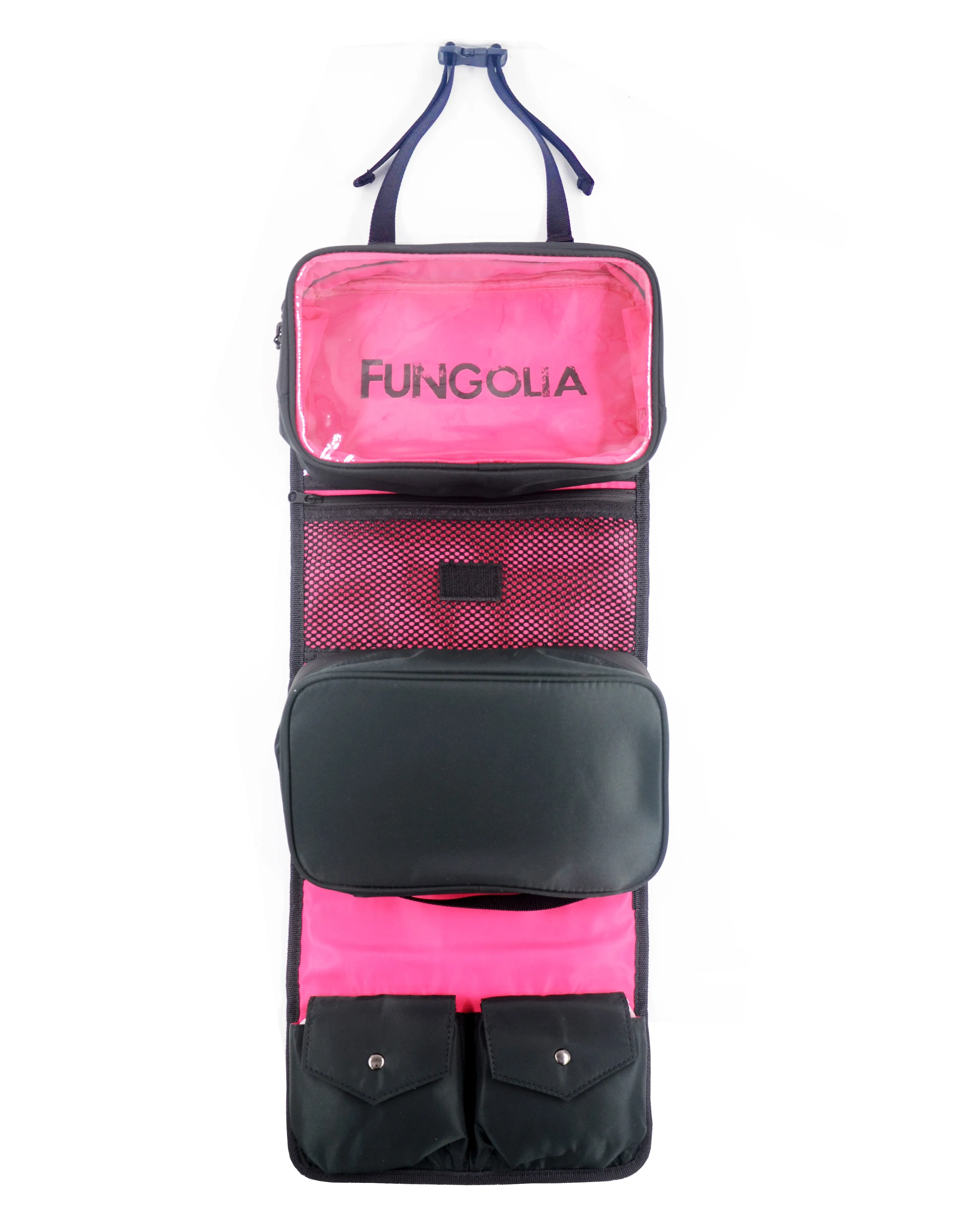 <A 001d1> Fungolia Premium 3-in-1 Toiletry Kit (Charcoal/Shocking Pink)