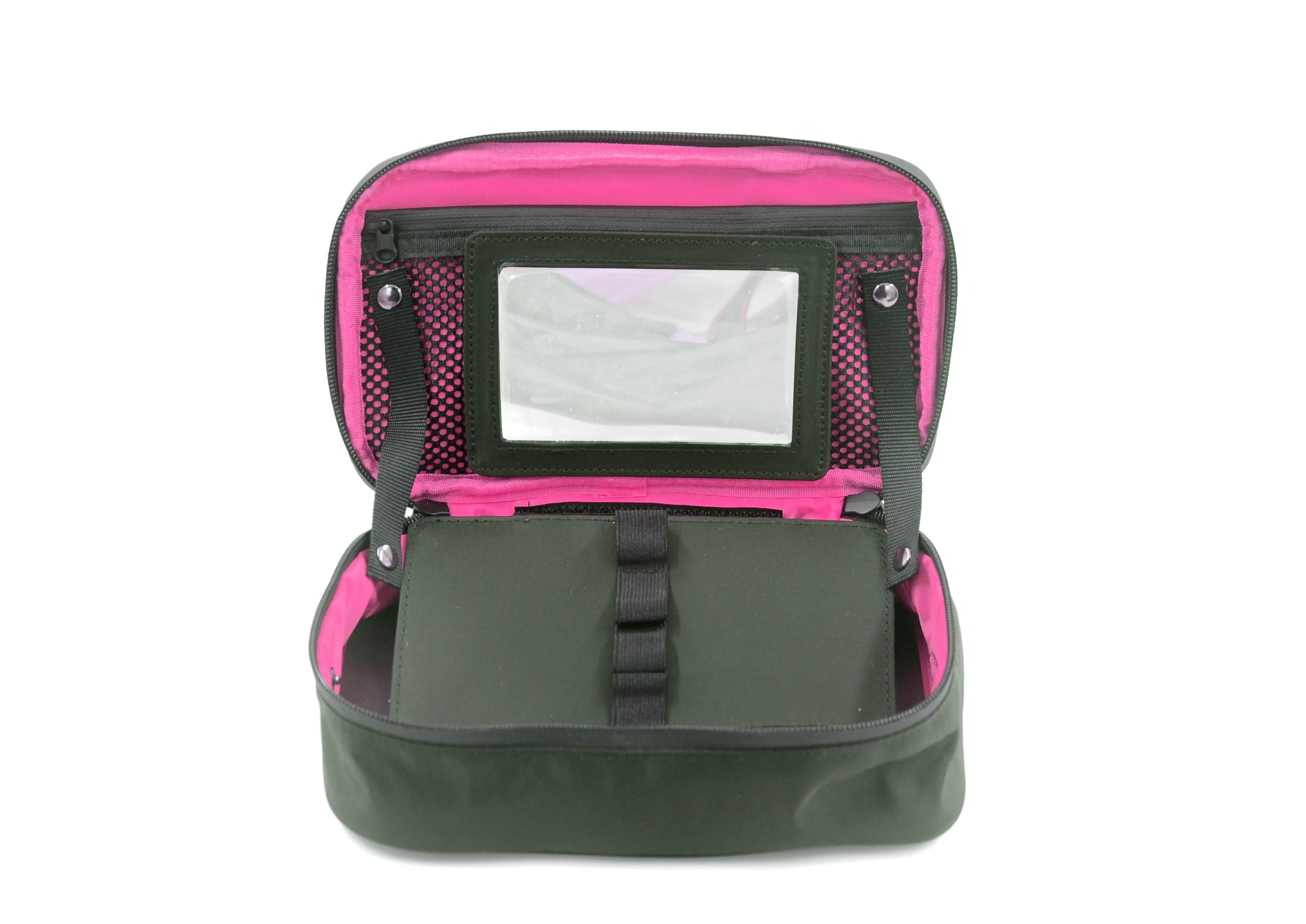 <A 001d1> Fungolia Premium 3-in-1 Toiletry Kit (Charcoal/Shocking Pink)