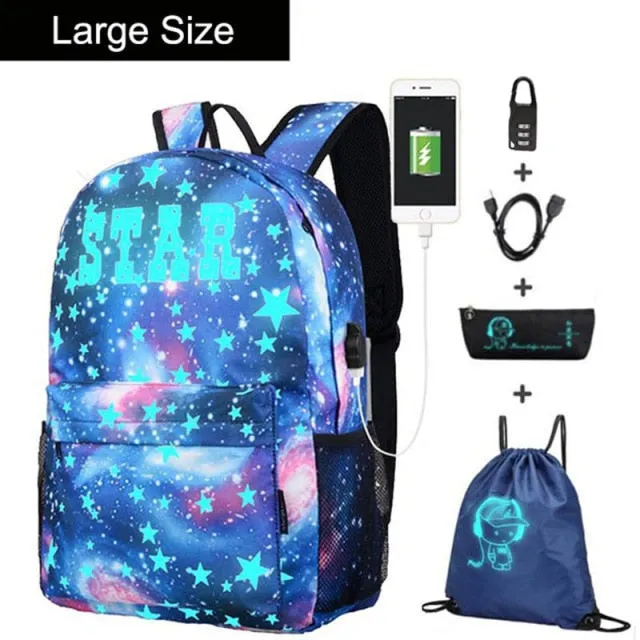 Luminous Oxford School Backpack Daypack Shoulder Ashoreshop