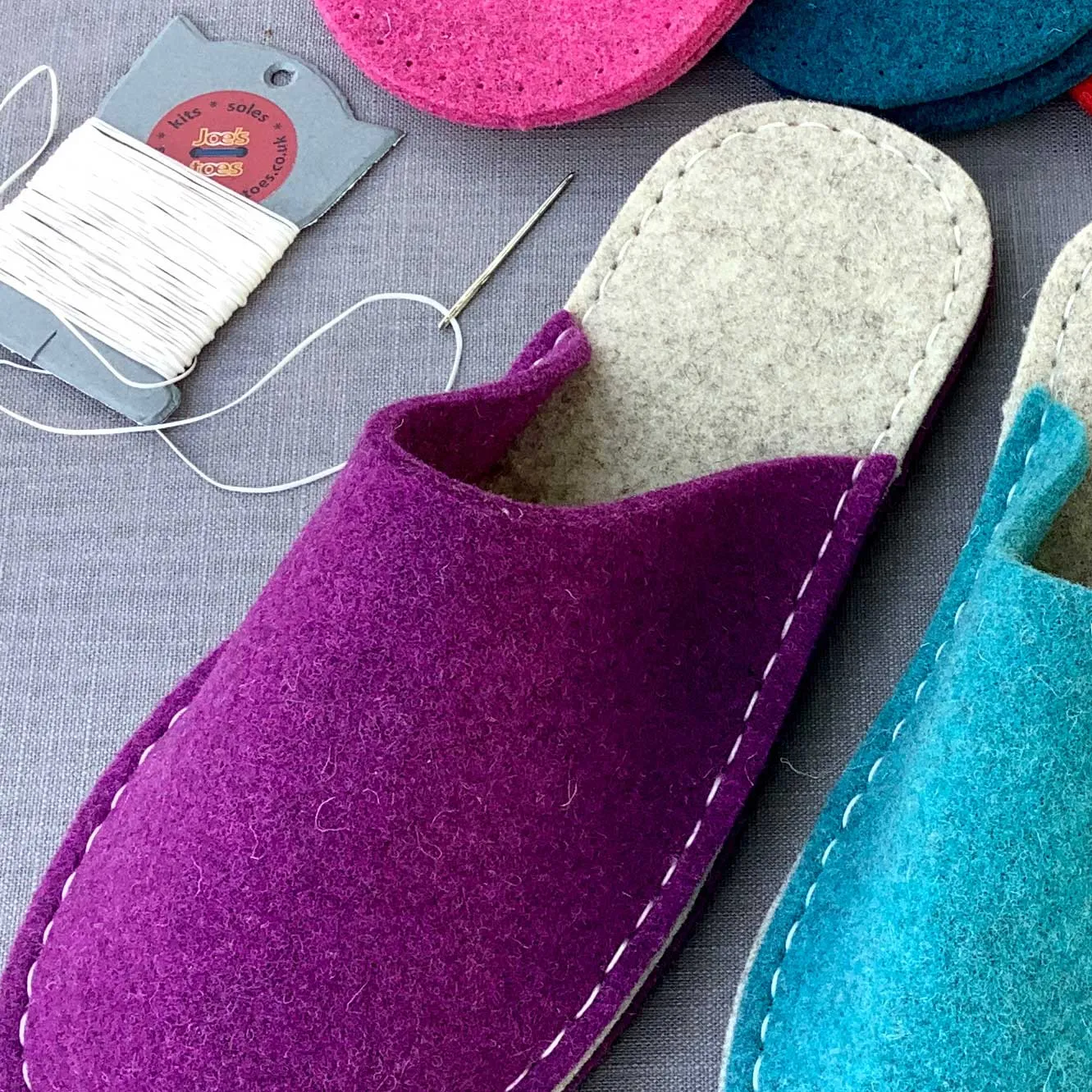 Make your own Felt Slipper Kit with Suede Outsoles