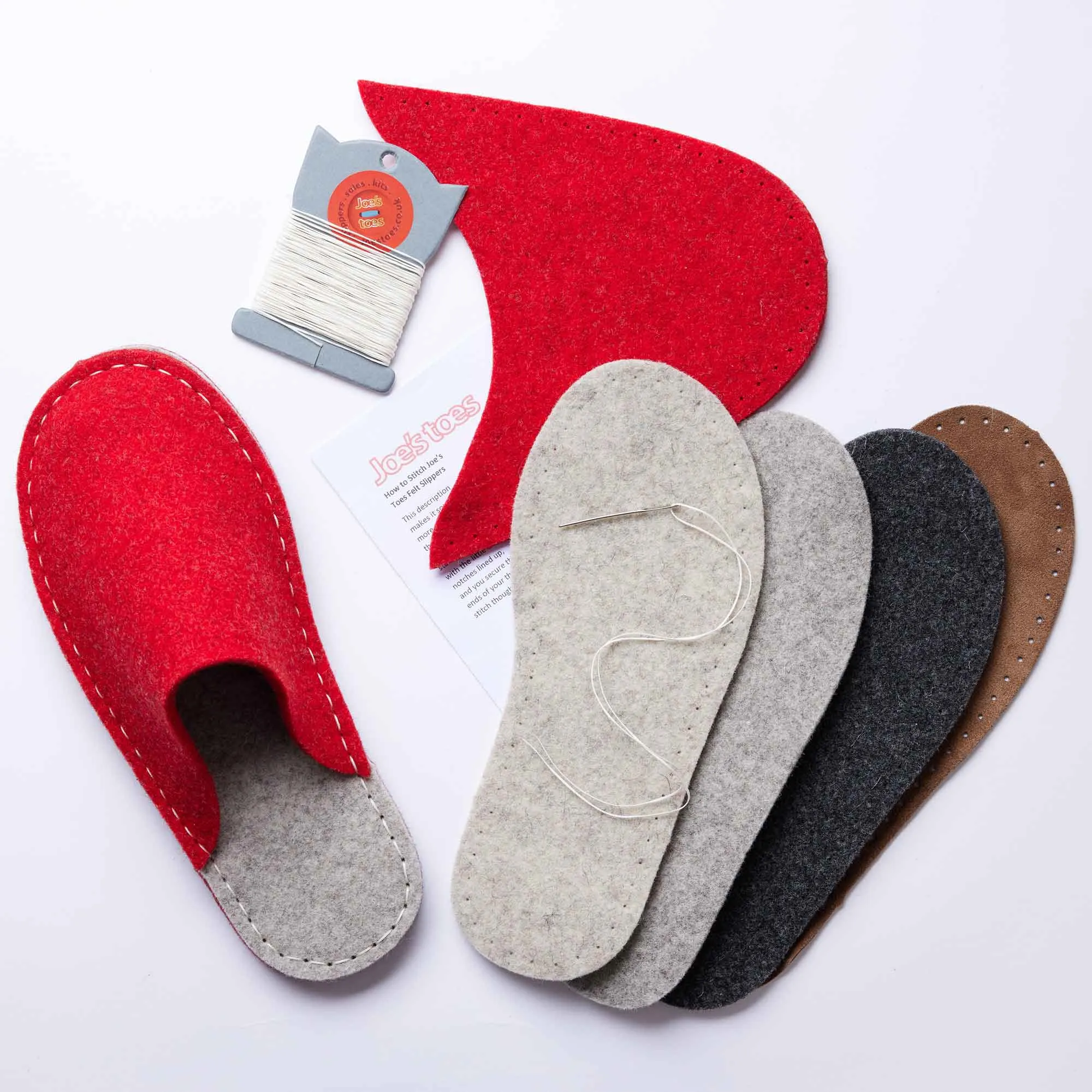 Make your own Felt Slipper Kit with Suede Outsoles