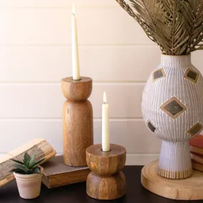 Mango Wood Taper Candle Holder