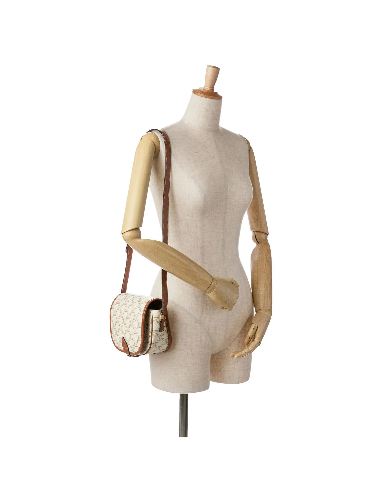 Medium Crossbody Bag with Leather Trim and Buckle Closure